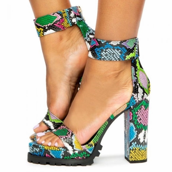 Claire Multi Snake Lug Heels