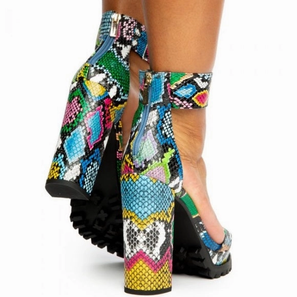 Claire Multi Snake Lug Heels