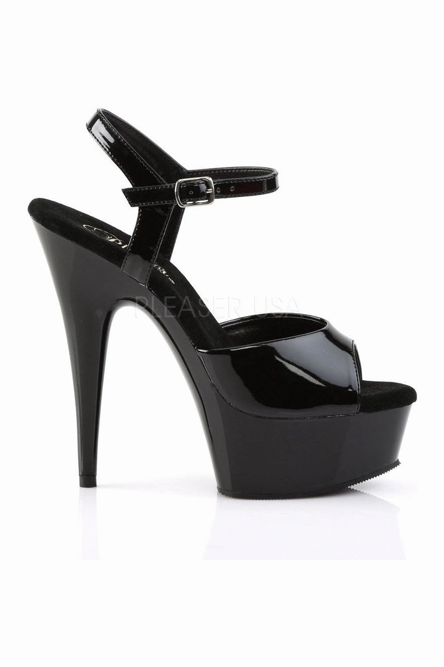 DELIGHT-609 Platform Sandal  | Black Patent