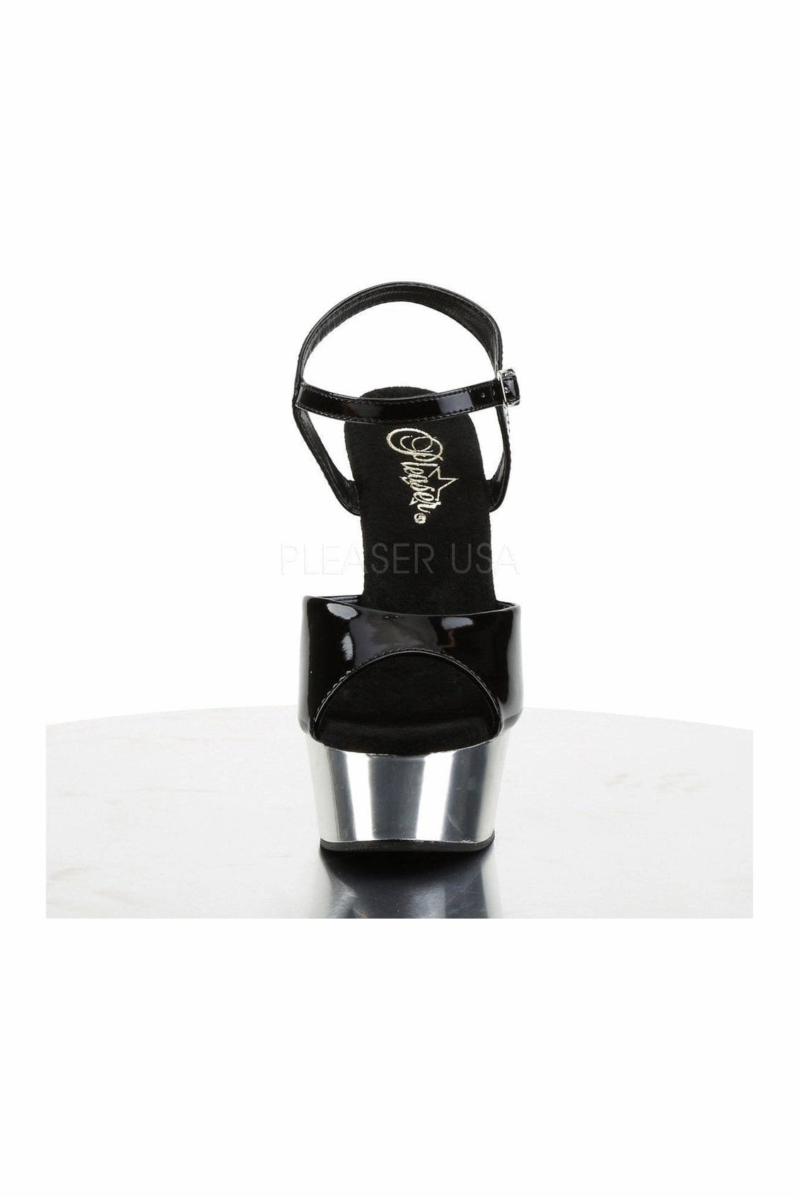 DELIGHT-609 Platform Sandal  | Black Patent
