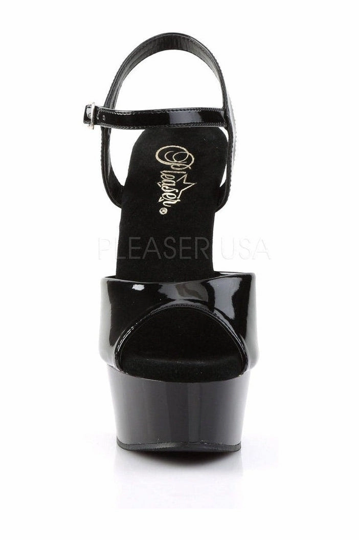 DELIGHT-609 Platform Sandal  | Black Patent
