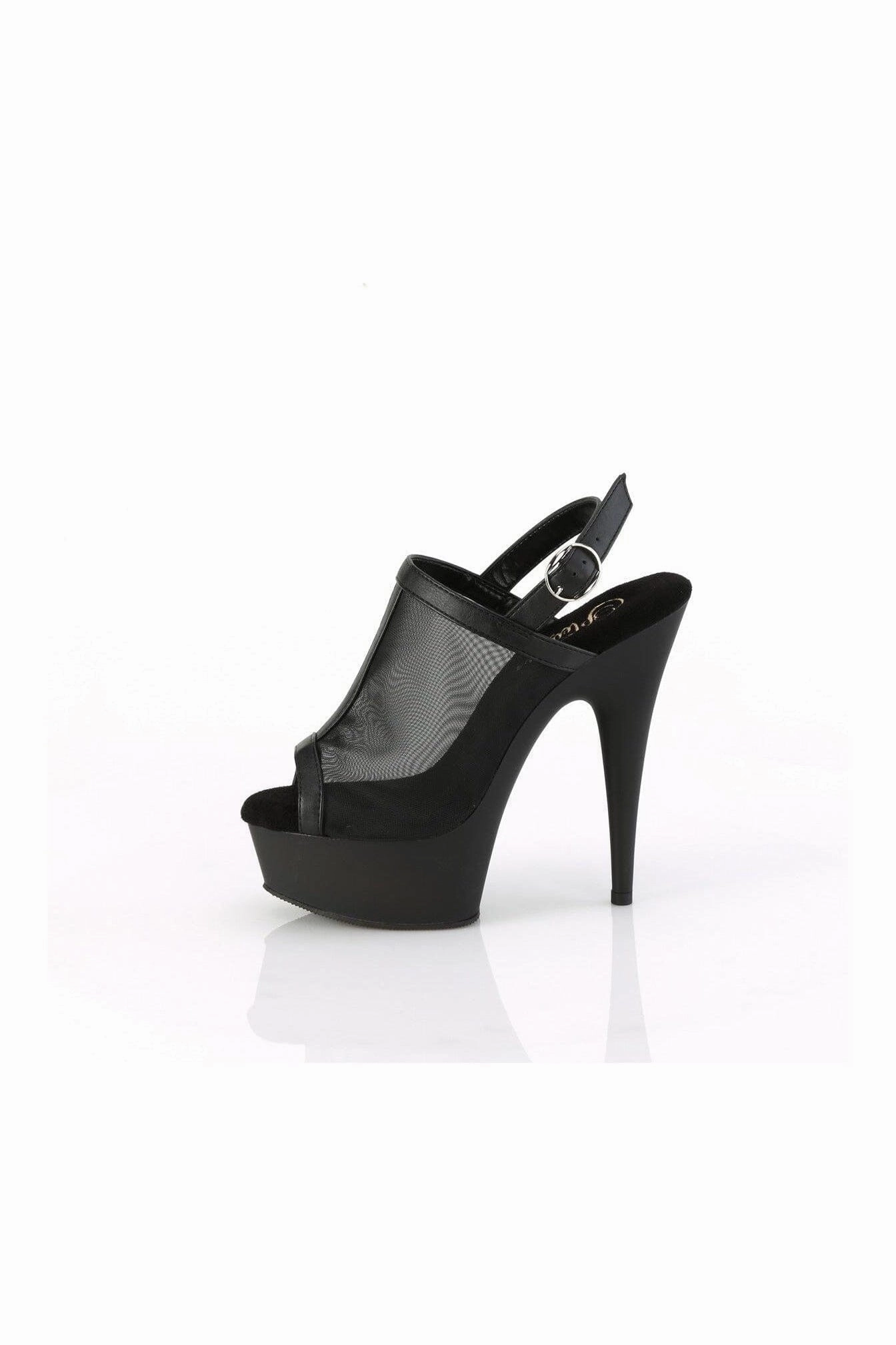 DELIGHT-636 Black Faux Leather Sandal
