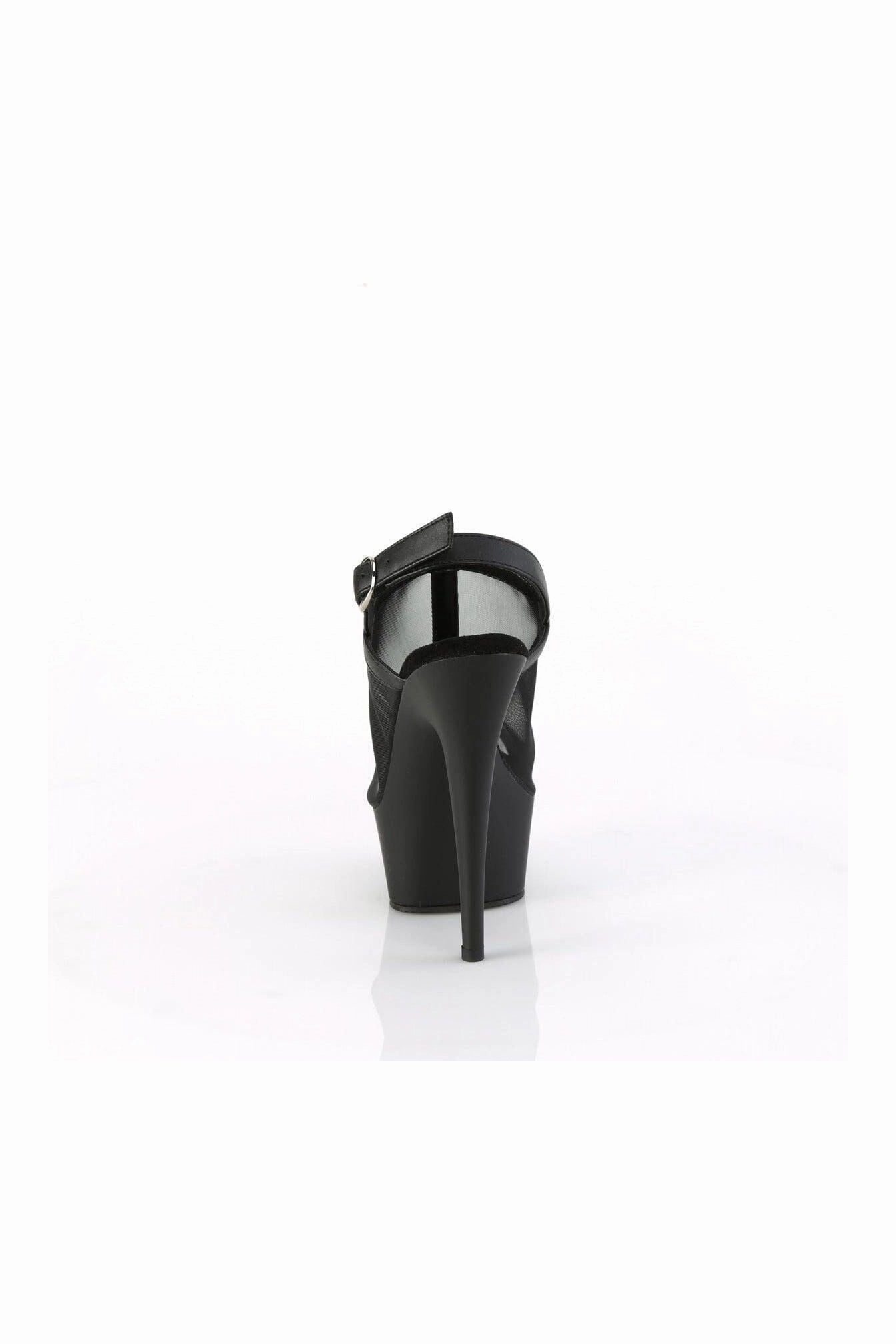 DELIGHT-636 Black Faux Leather Sandal