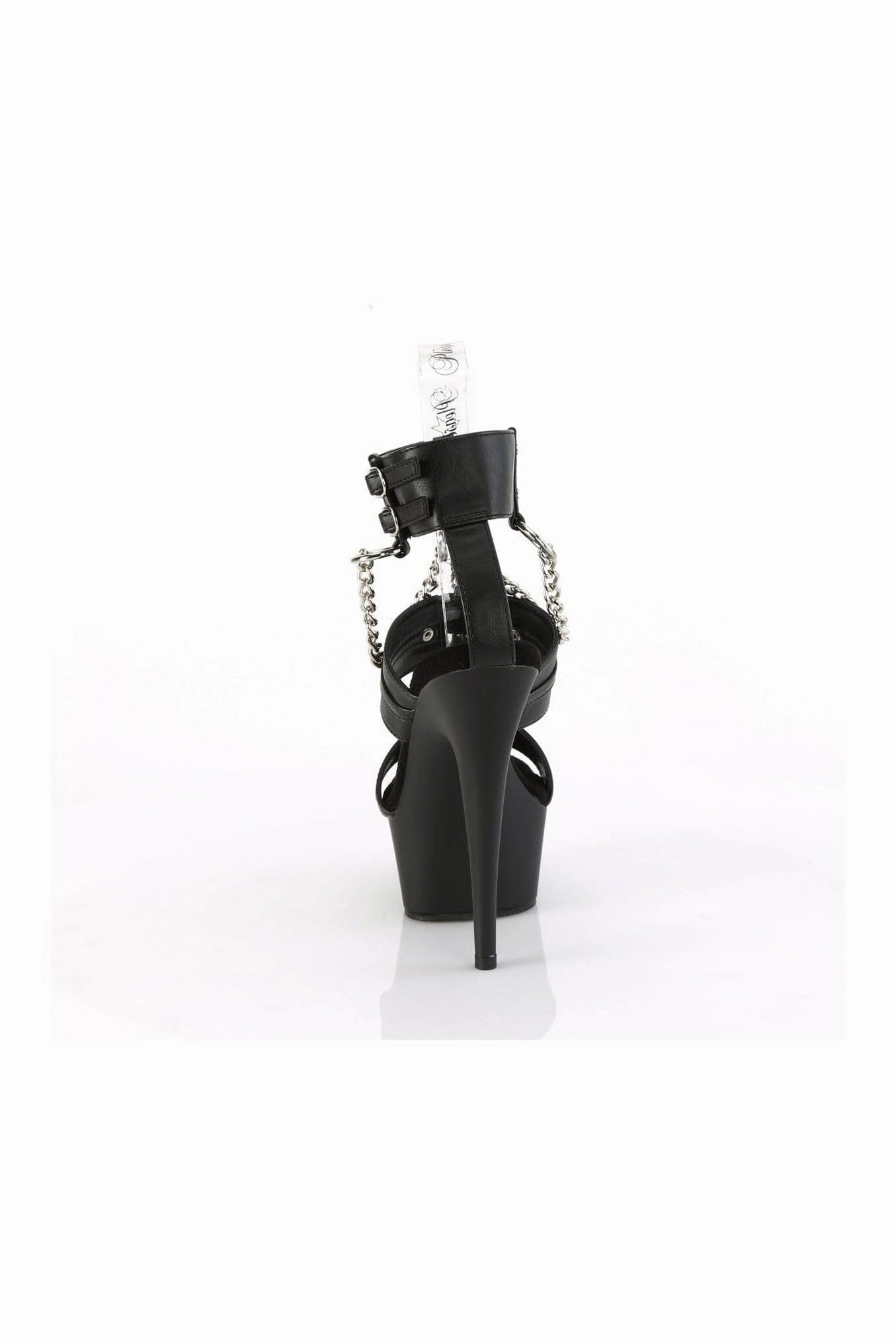 DELIGHT-661 Black Faux Leather Sandal