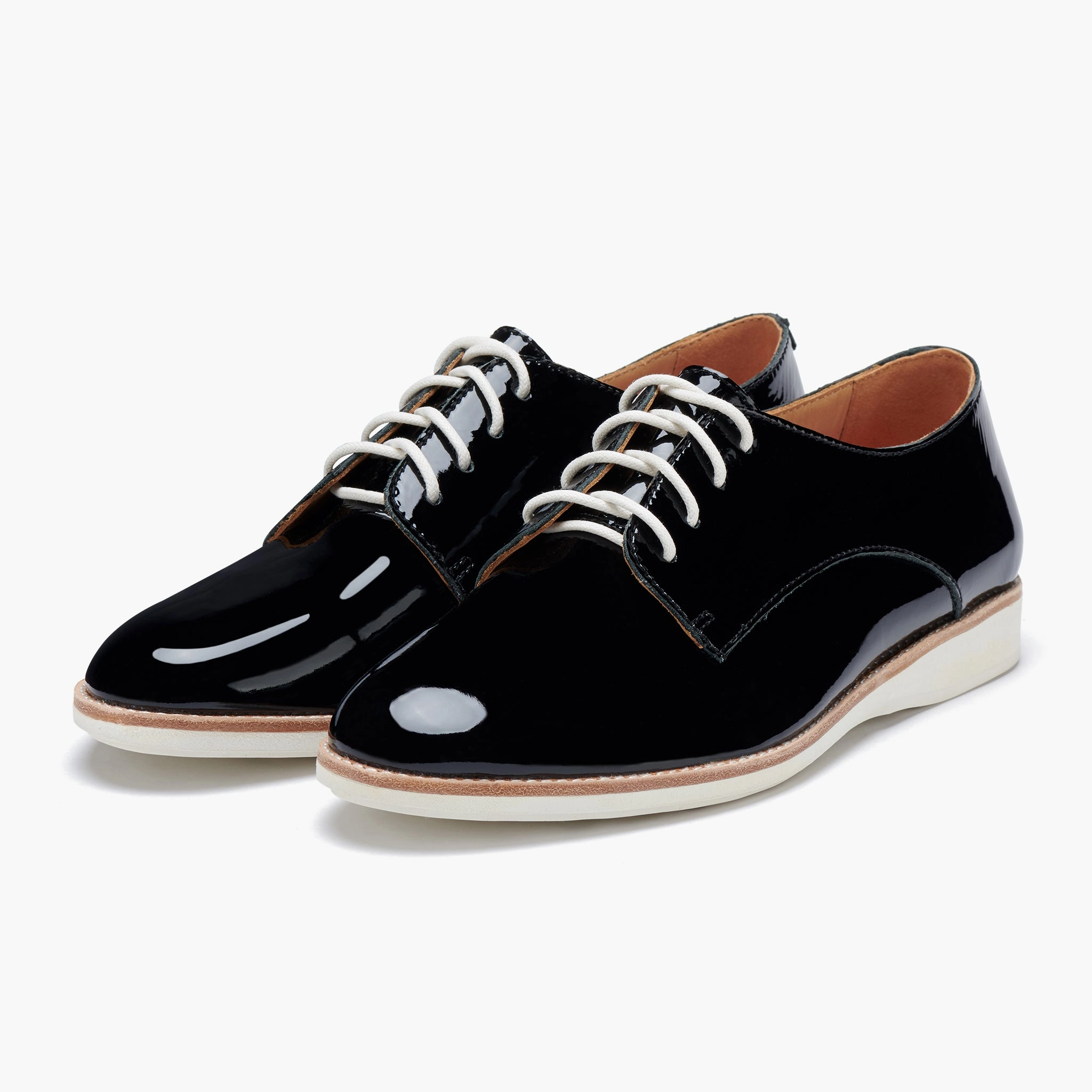 Derby Super Soft Black Patent Crinkle Leather
