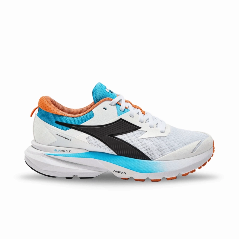 Diadora Men's Mythos Blueshield Vigore 3 - White/Black/Aquarius