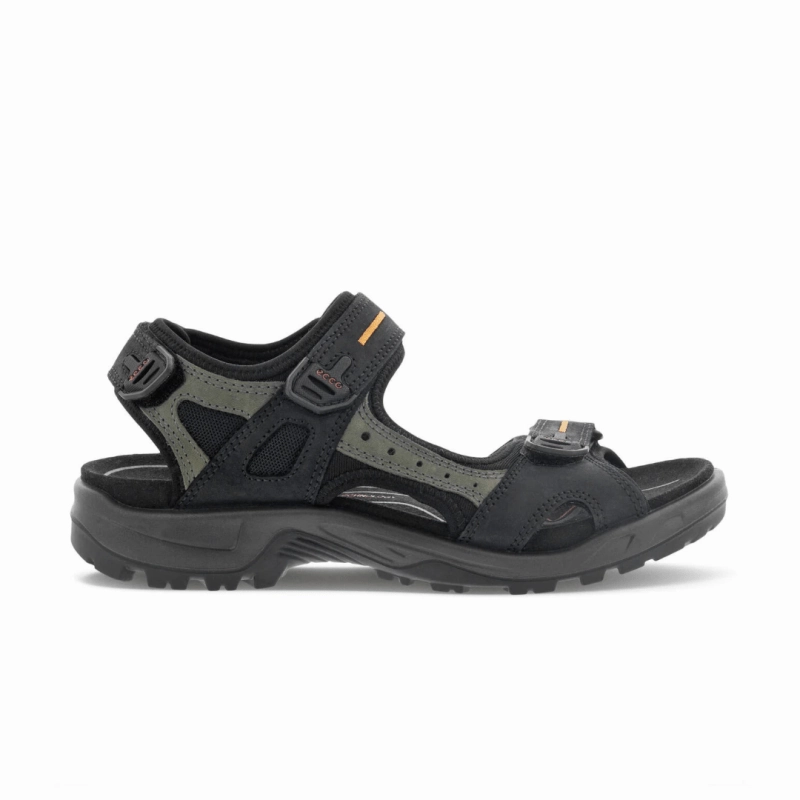 Ecco Men's Yucatan Sandal - Black/Mole/Black