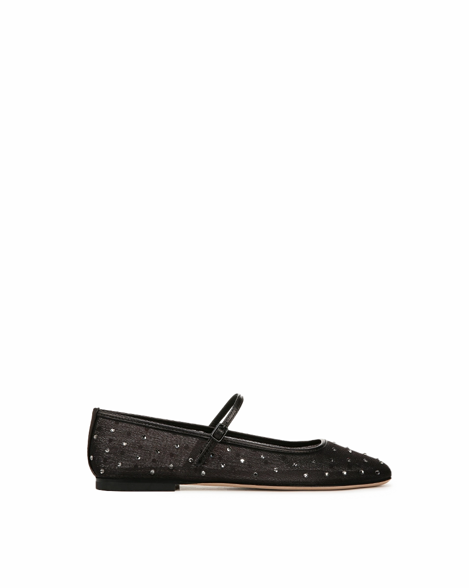 Ellie Crystal Mesh Flat