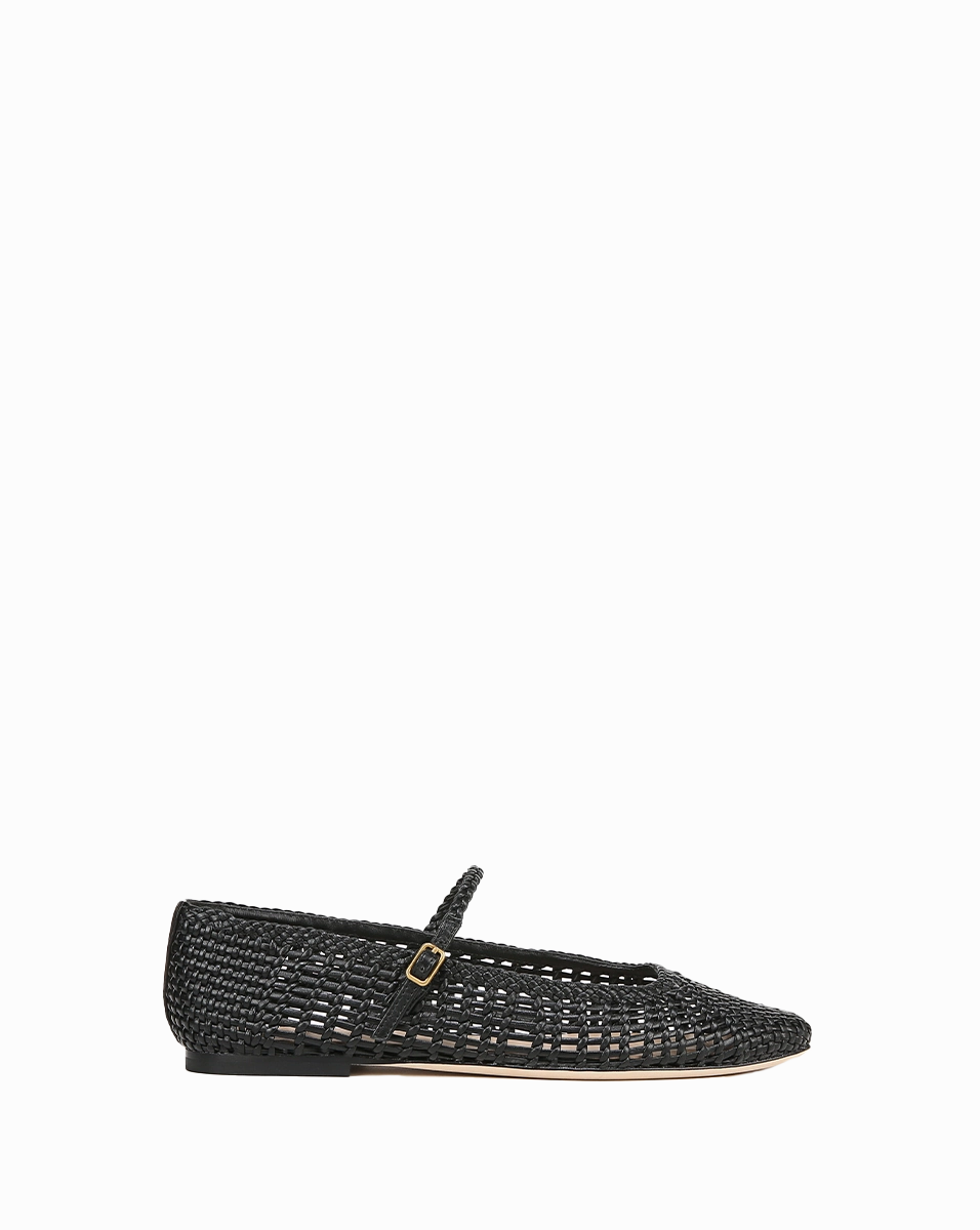 Ellie Woven-Leather Flat