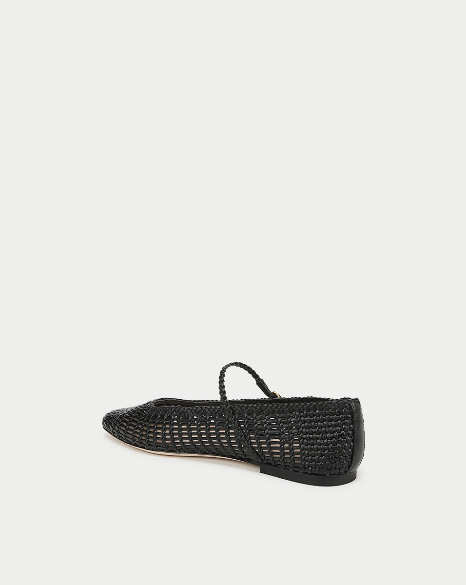 Ellie Woven-Leather Flat