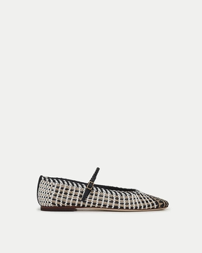 Ellie Woven-Leather Flat