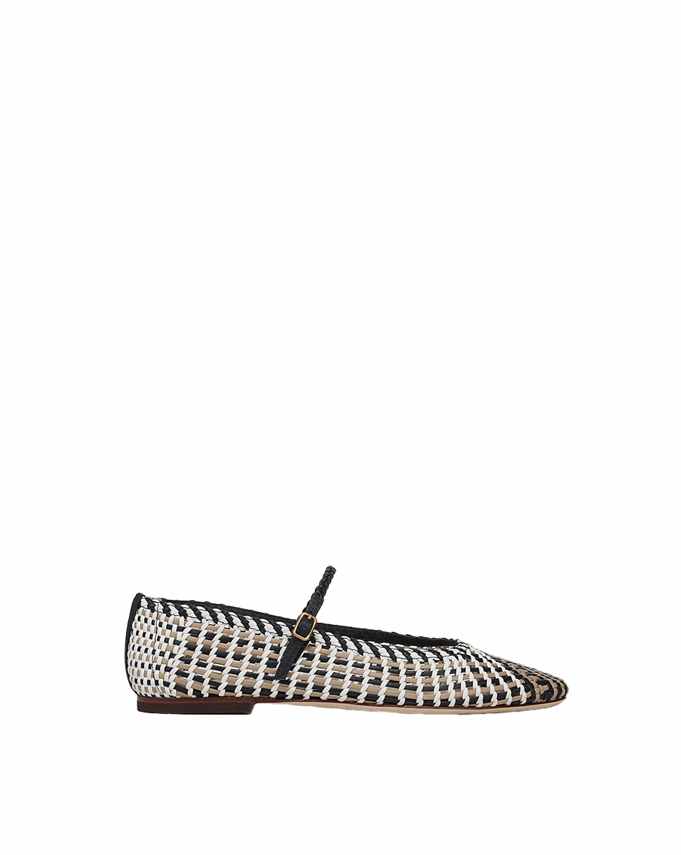Ellie Woven-Leather Flat