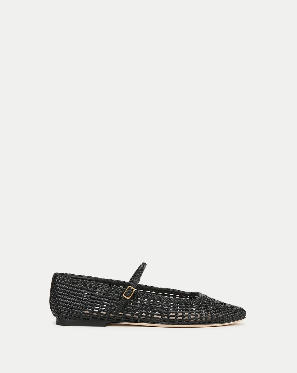 Ellie Woven-Leather Flat
