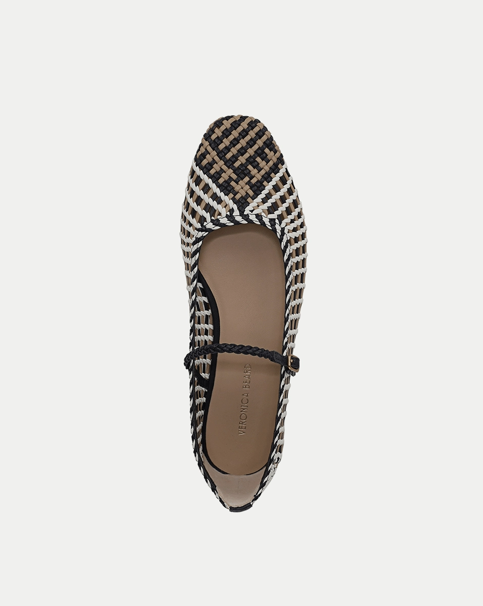 Ellie Woven-Leather Flat