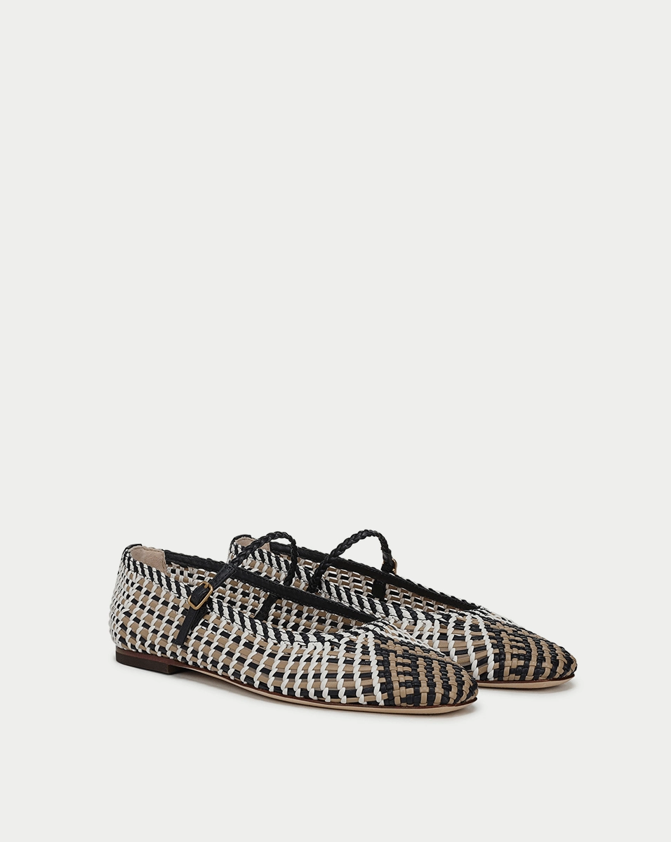 Ellie Woven-Leather Flat