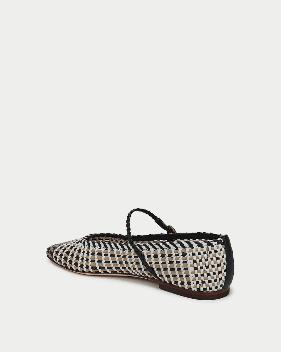Ellie Woven-Leather Flat