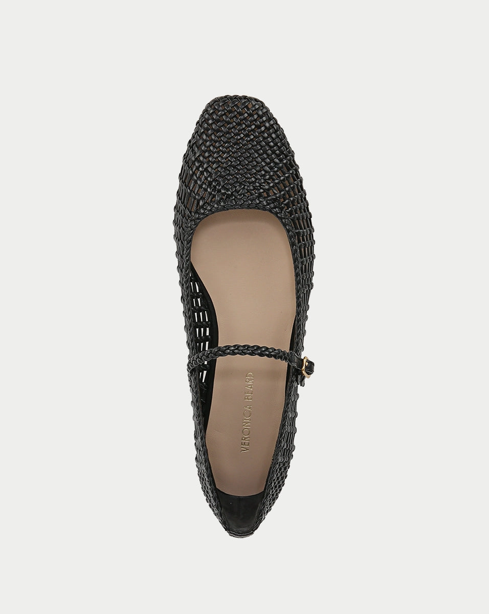 Ellie Woven-Leather Flat
