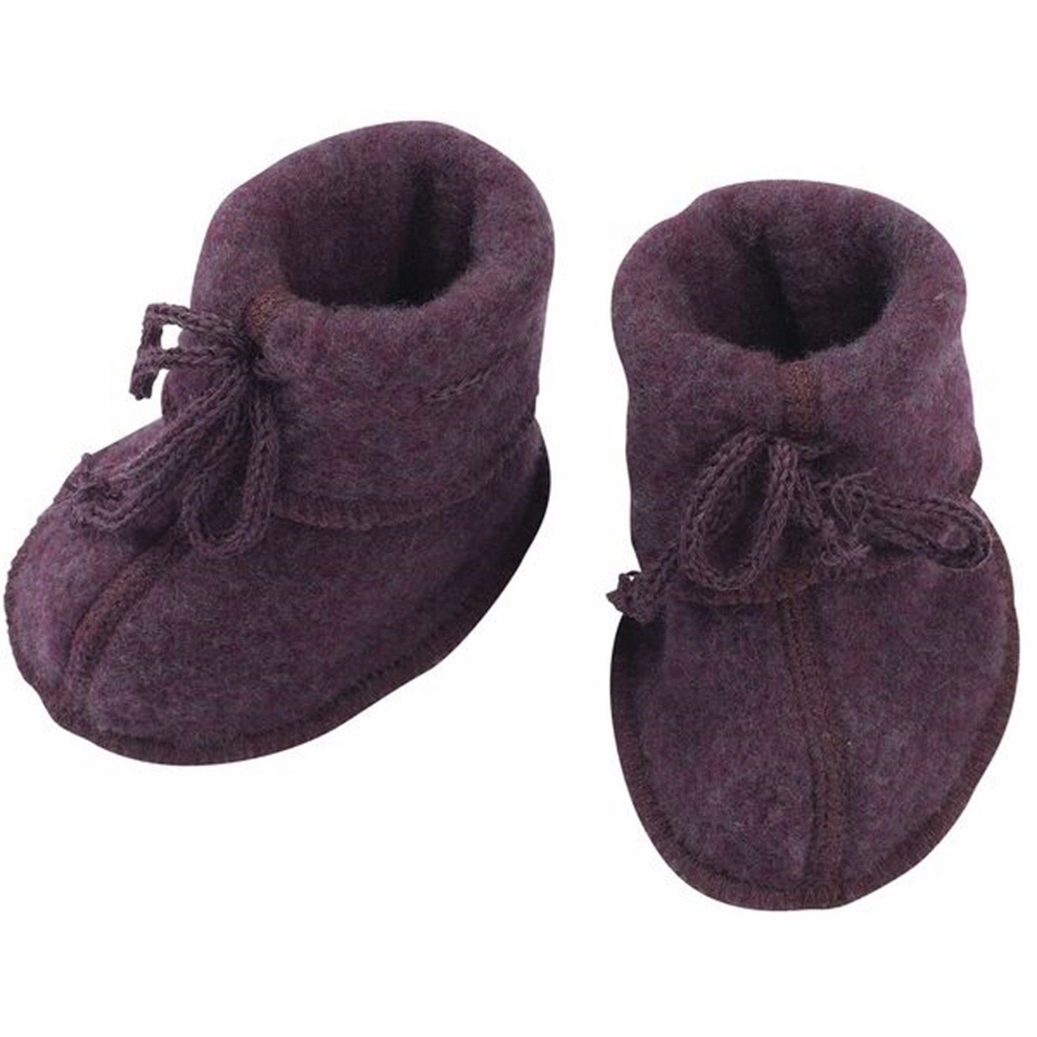 Engel Baby Booties w. Ribbon Lilac Melange