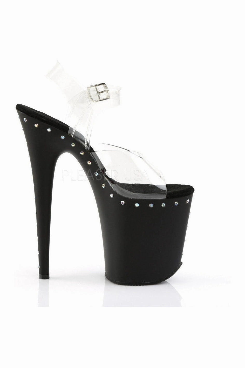 FLAMINGO-808ABLS Platform Sandal  | Black Vinyl