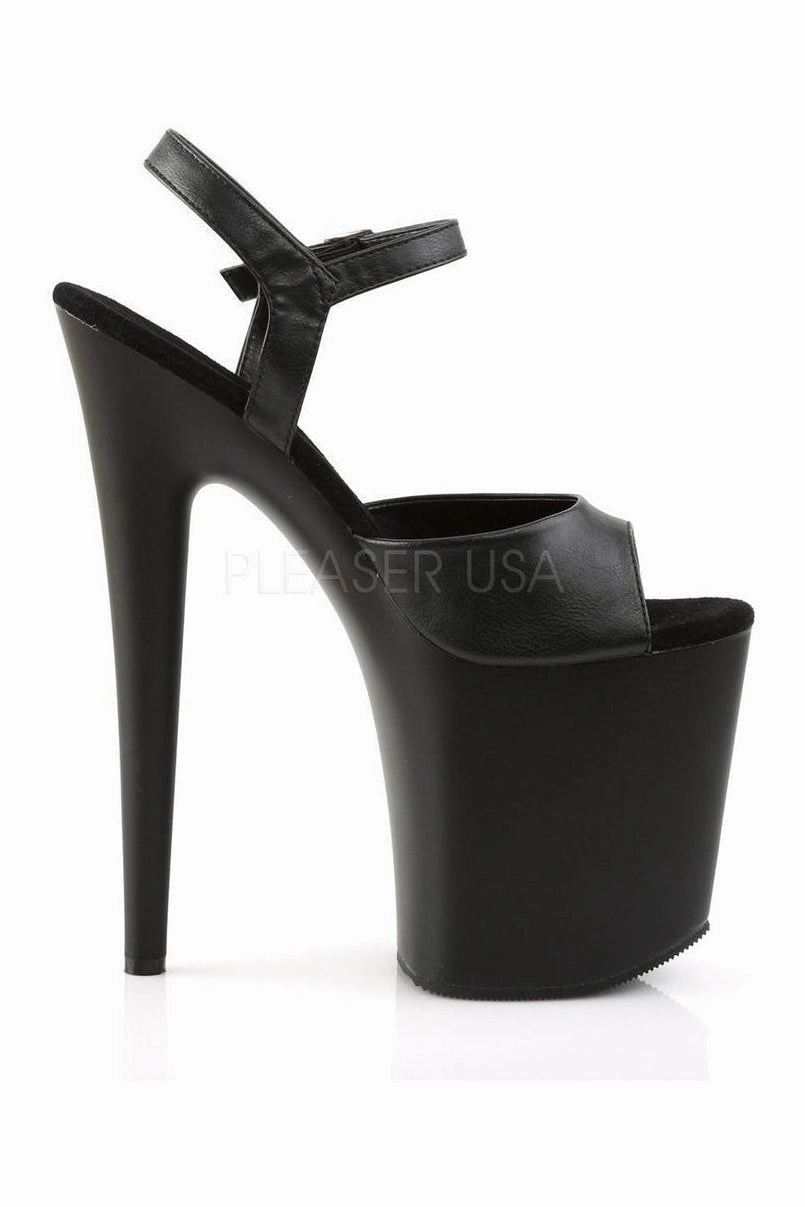 FLAMINGO-809 Platform Sandal  | Black Faux Leather