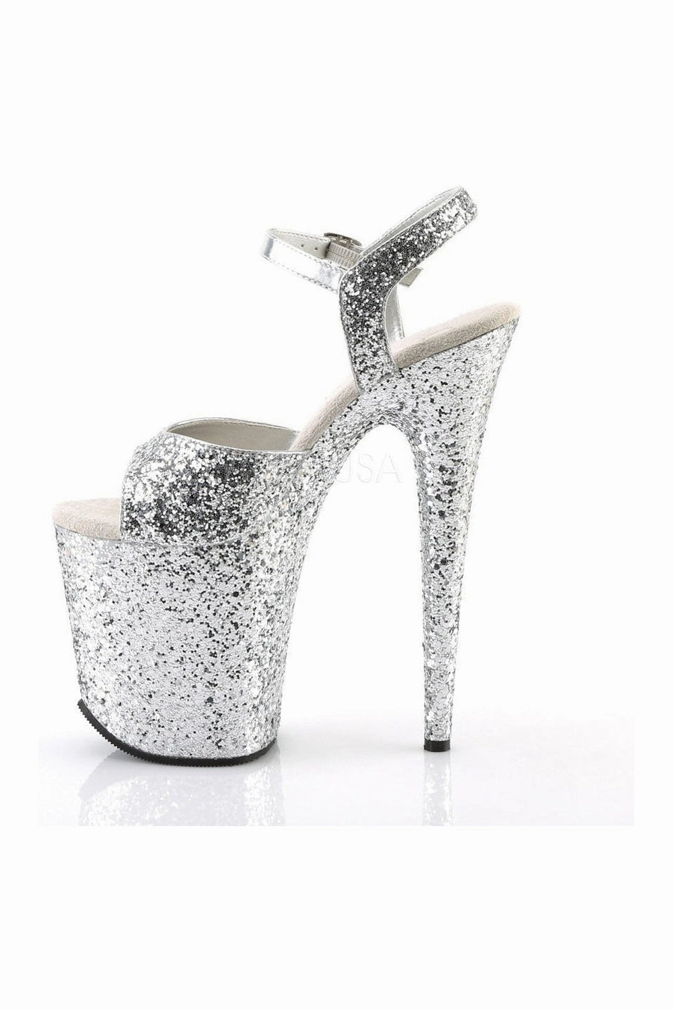 FLAMINGO-810LG Platform Sandal  | Silver Glitter