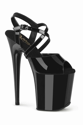 FLAMINGO-824 Black Patent Sandal