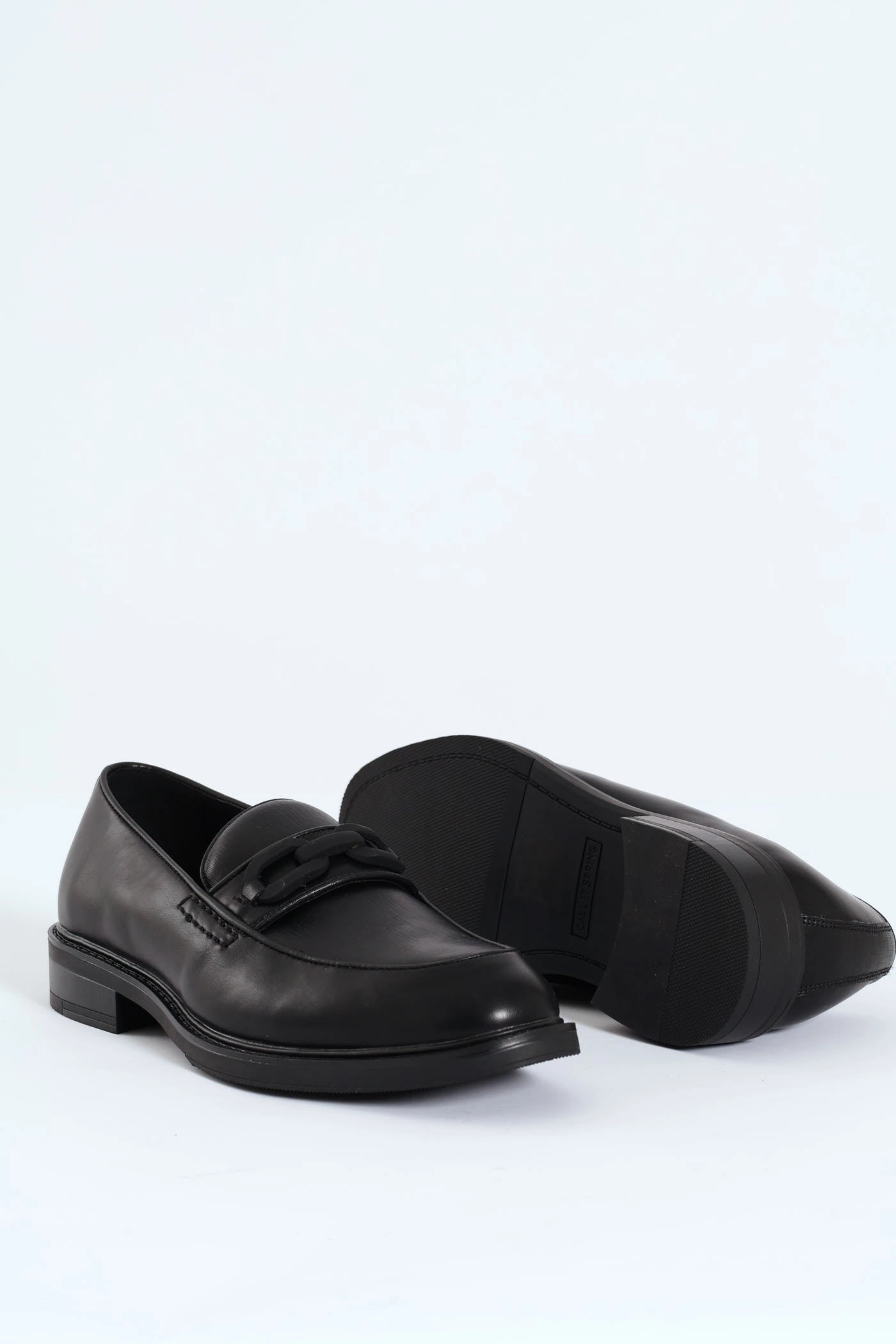 Hatton Metal Trim Heeled Slip In Loafer - Black