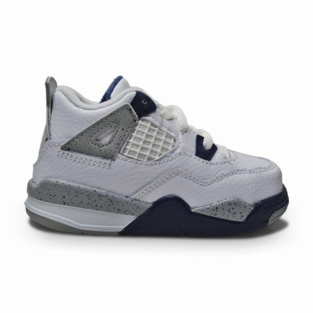 Infants Nike Jordan 4 Retro (TD) - BQ7670 140 - White Midnight Navy