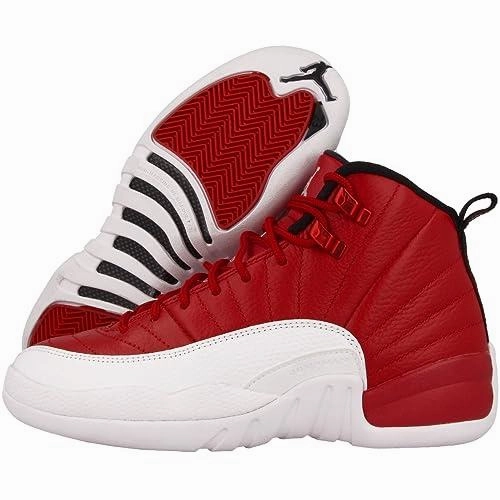 Juniors Nike Air Jordan 12 Retro BG - 153265-600 - Gym Red White Black Trainers