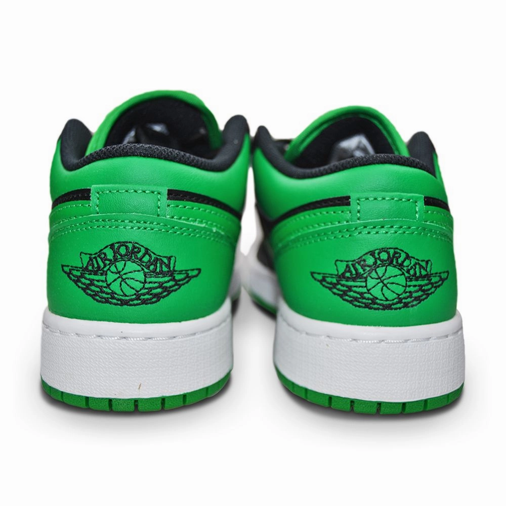 Juniors Nike Air Jordan 1 Low (GS) - 553560 065 - Black Black Lucky Green White