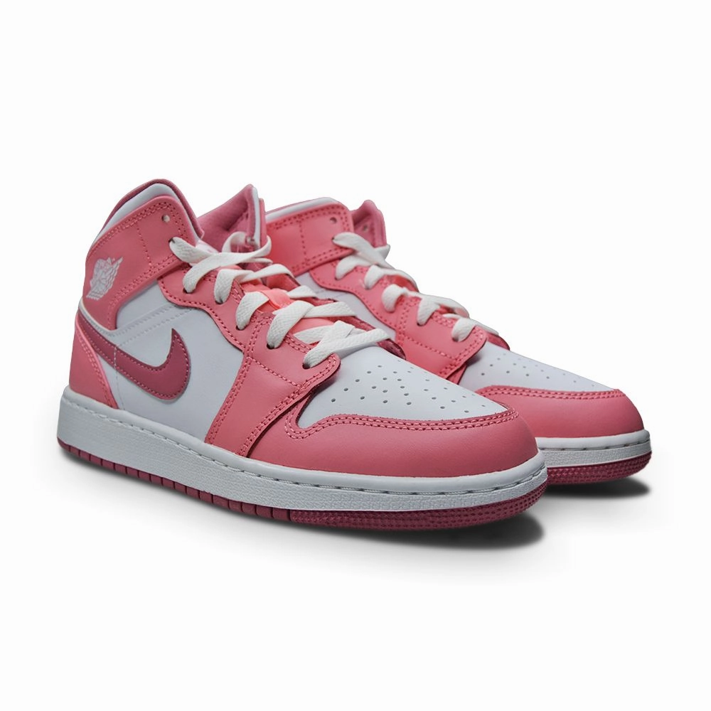 Juniors Nike Air Jordan 1 Mid (GS) - DQ8423 616 - Coral Chalk Desert Berry White