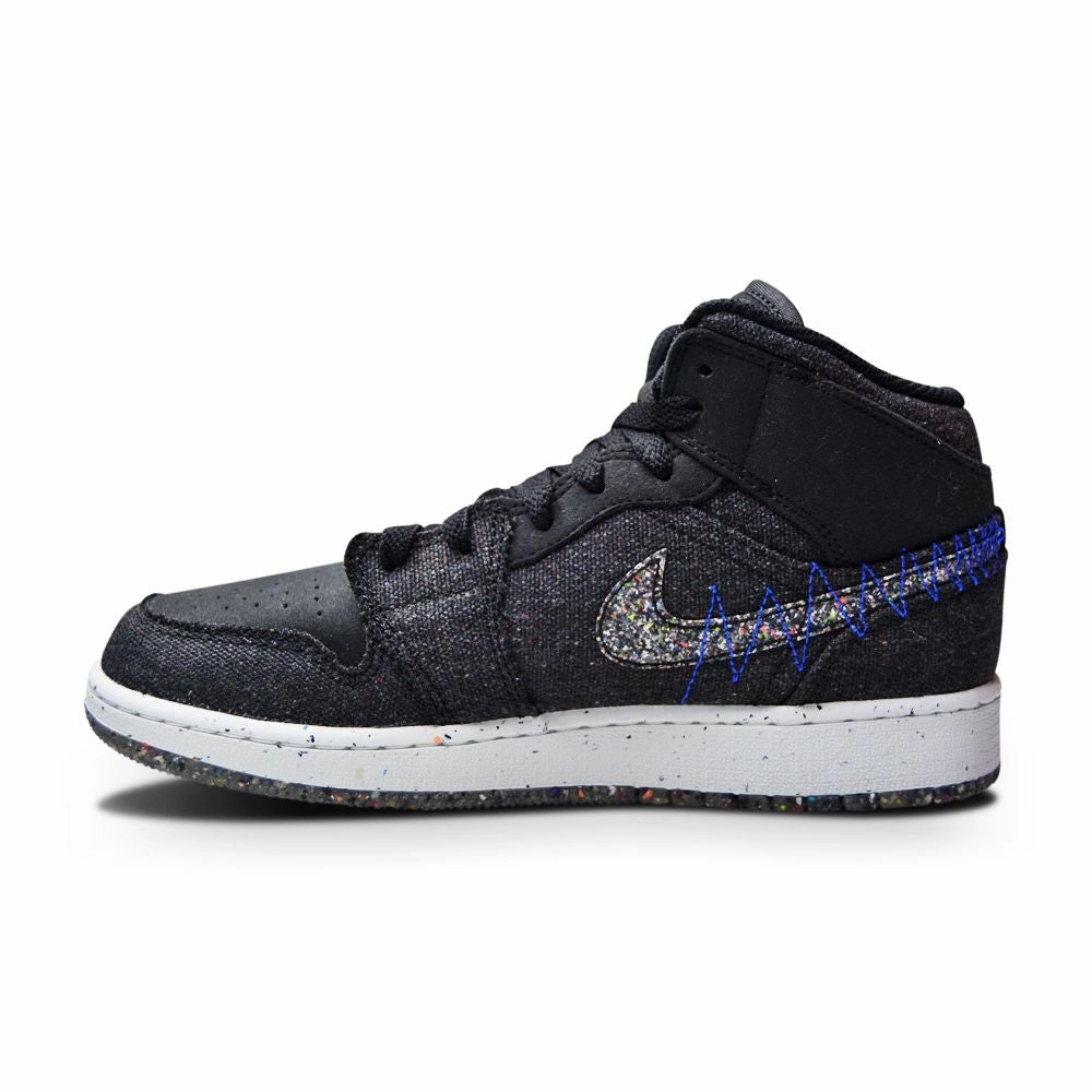 Juniors Nike Air Jordan 1 Mid SE DM4334 001 Black Multicolor Racer Blue