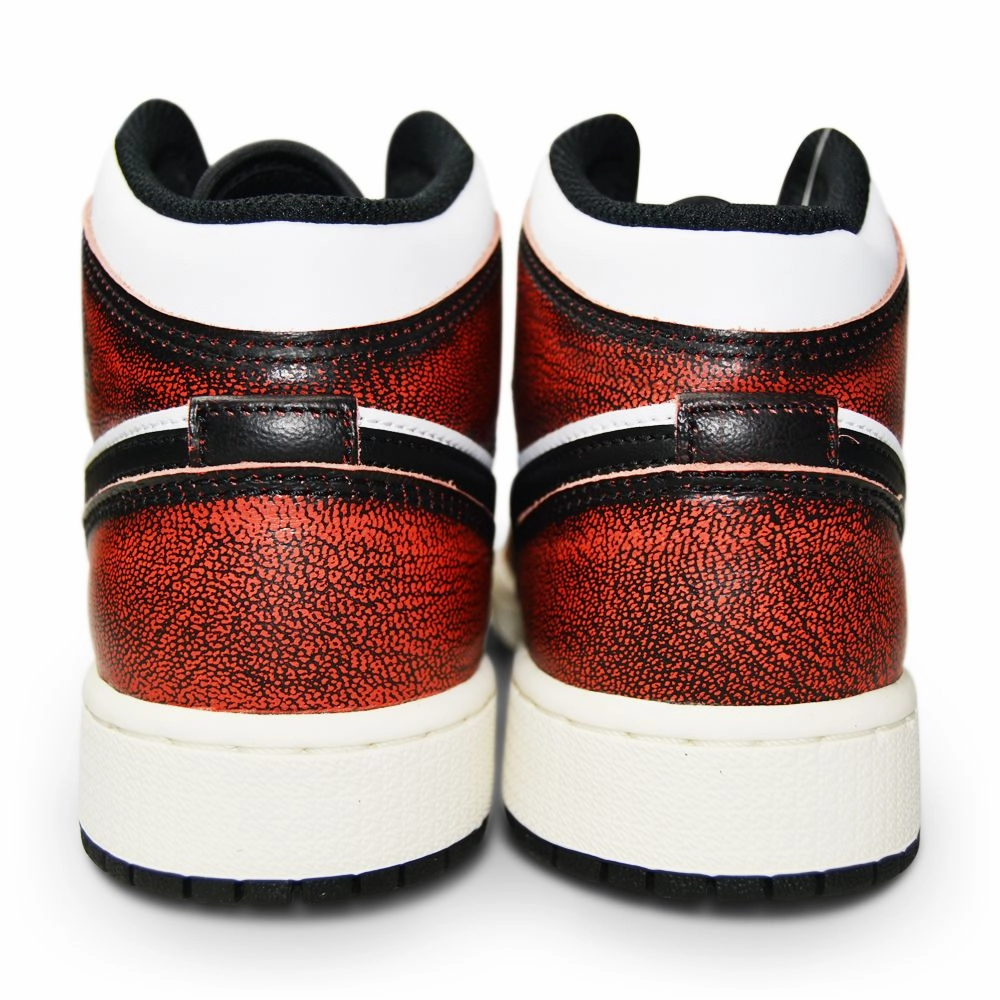 Juniors Nike Air Jordan 1 Mid SE (GS) -FB0568 006 - Black Infrared 23 White Sail