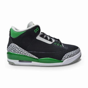 Juniors Nike Air Jordan 3 Retro (GS) - 398614 030 - Black Pine Green Silver White
