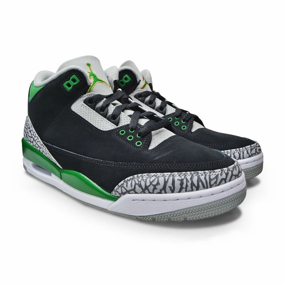 Juniors Nike Air Jordan 3 Retro (GS) - 398614 030 - Black Pine Green Silver White
