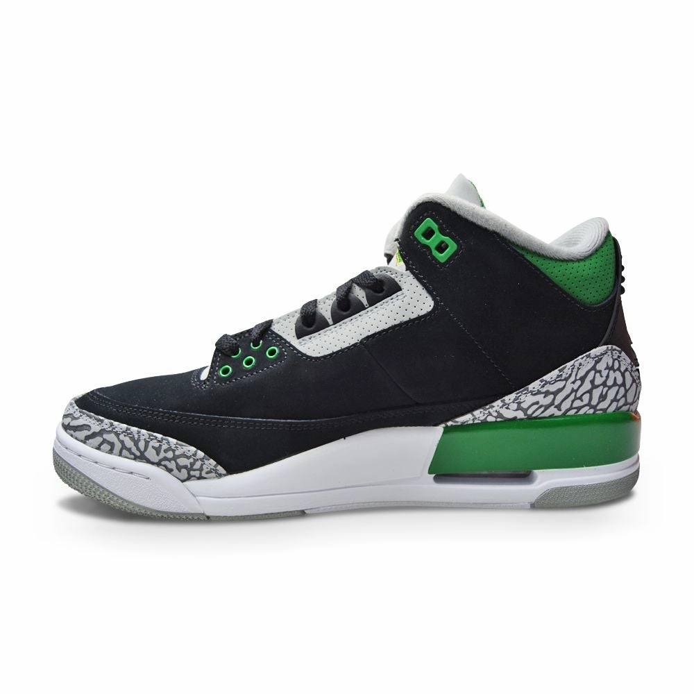 Juniors Nike Air Jordan 3 Retro (GS) - 398614 030 - Black Pine Green Silver White