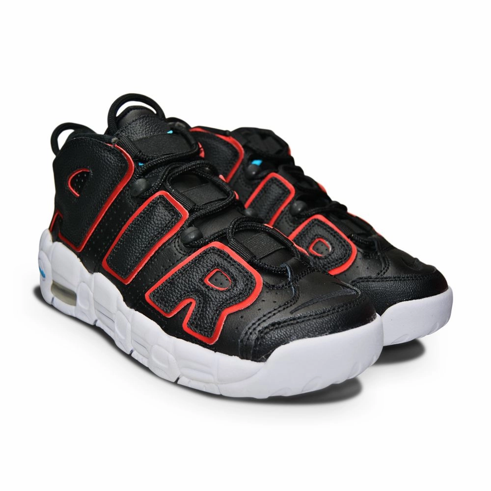 Juniors Nike Air More Uptempo GS - DJ4610 001 - Black LT Blue Fury Fusion Red