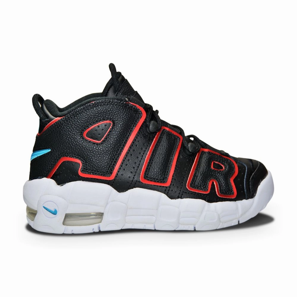 Juniors Nike Air More Uptempo GS - DJ4610 001 - Black LT Blue Fury Fusion Red
