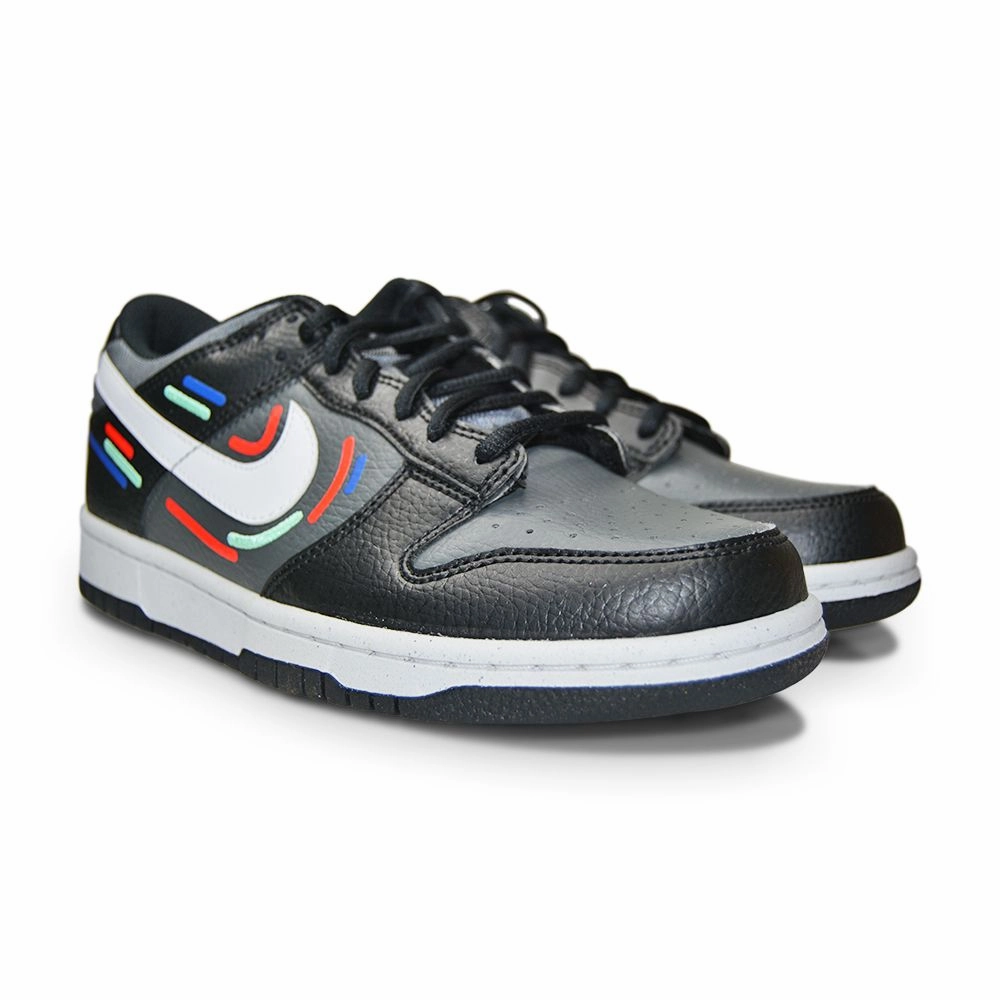 Juniors Nike Dunk Low NN (GS)   - FB0822 001-  Black White Green Glow