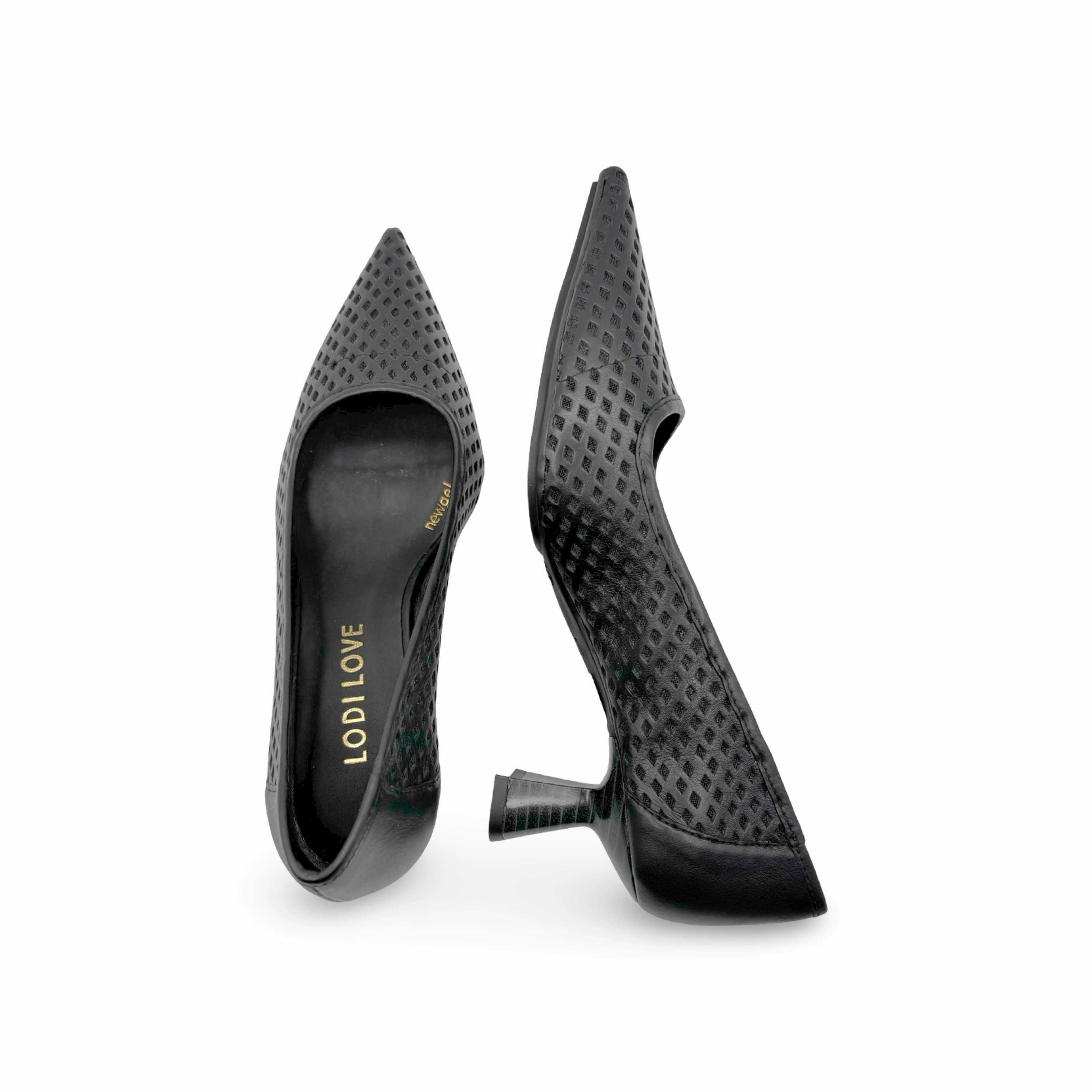 KAL5297 Black Perforated Leather Pump