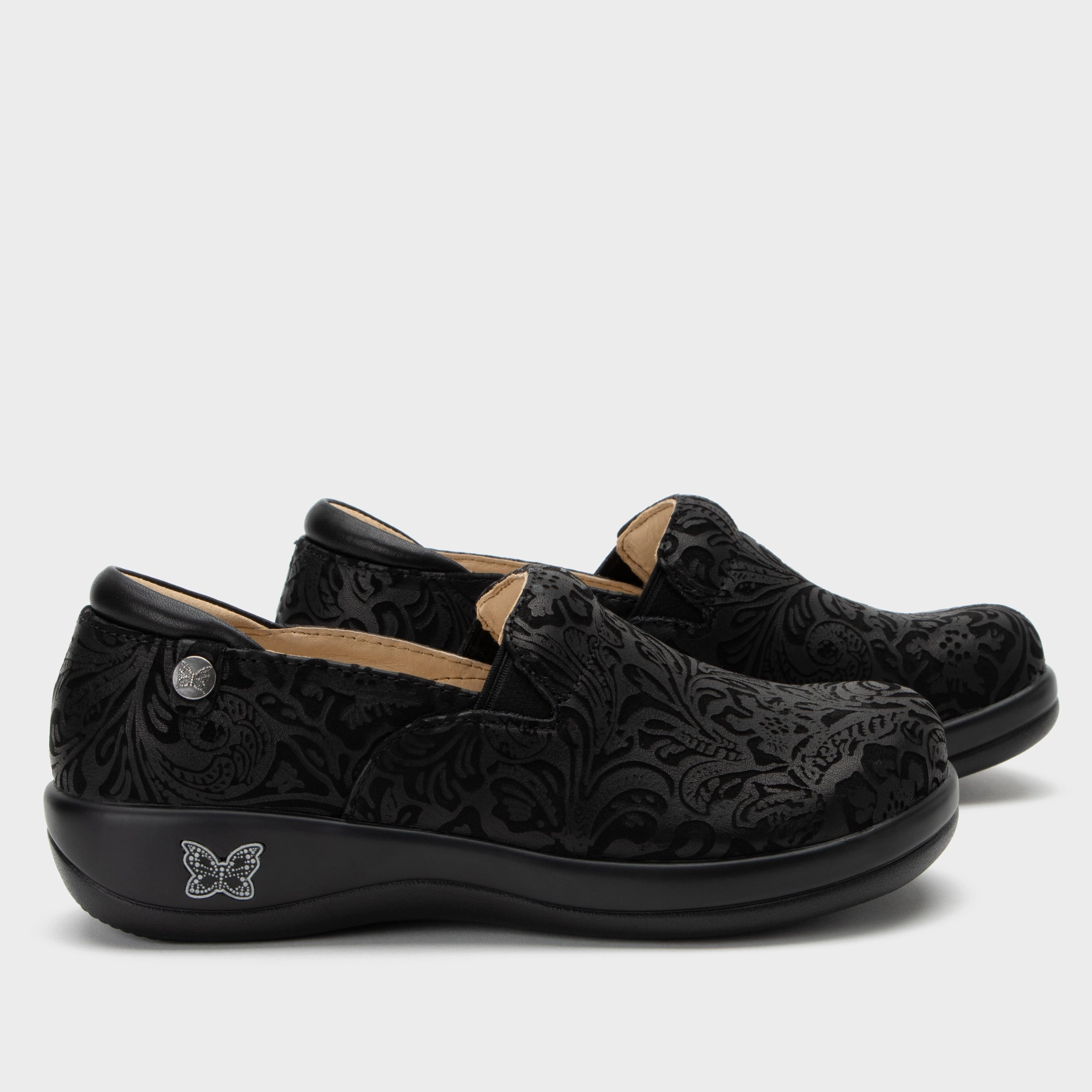 Keli Black Embossed Paisley Shoe