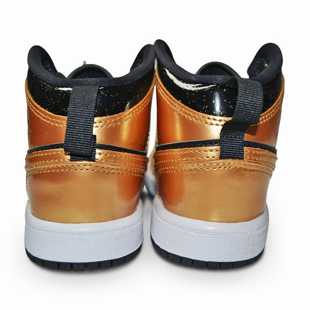 Kids Nike Air Jordan 1 Mid SE (PS) - DR6968 071 - Black Metallic Gold White