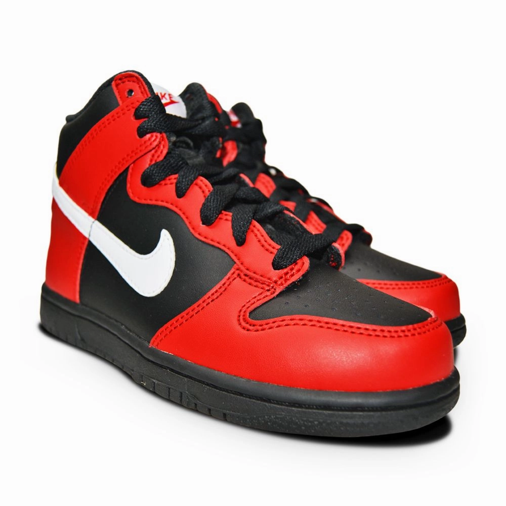 Kids Nike Dunk High (PS)  - DD2314 003 - Black White University Red