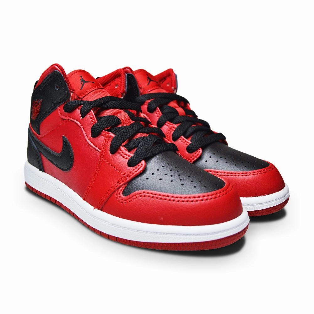 Kids Nike Jordan 1 Mid (PS) - 640734 660 - Gym Red Black White