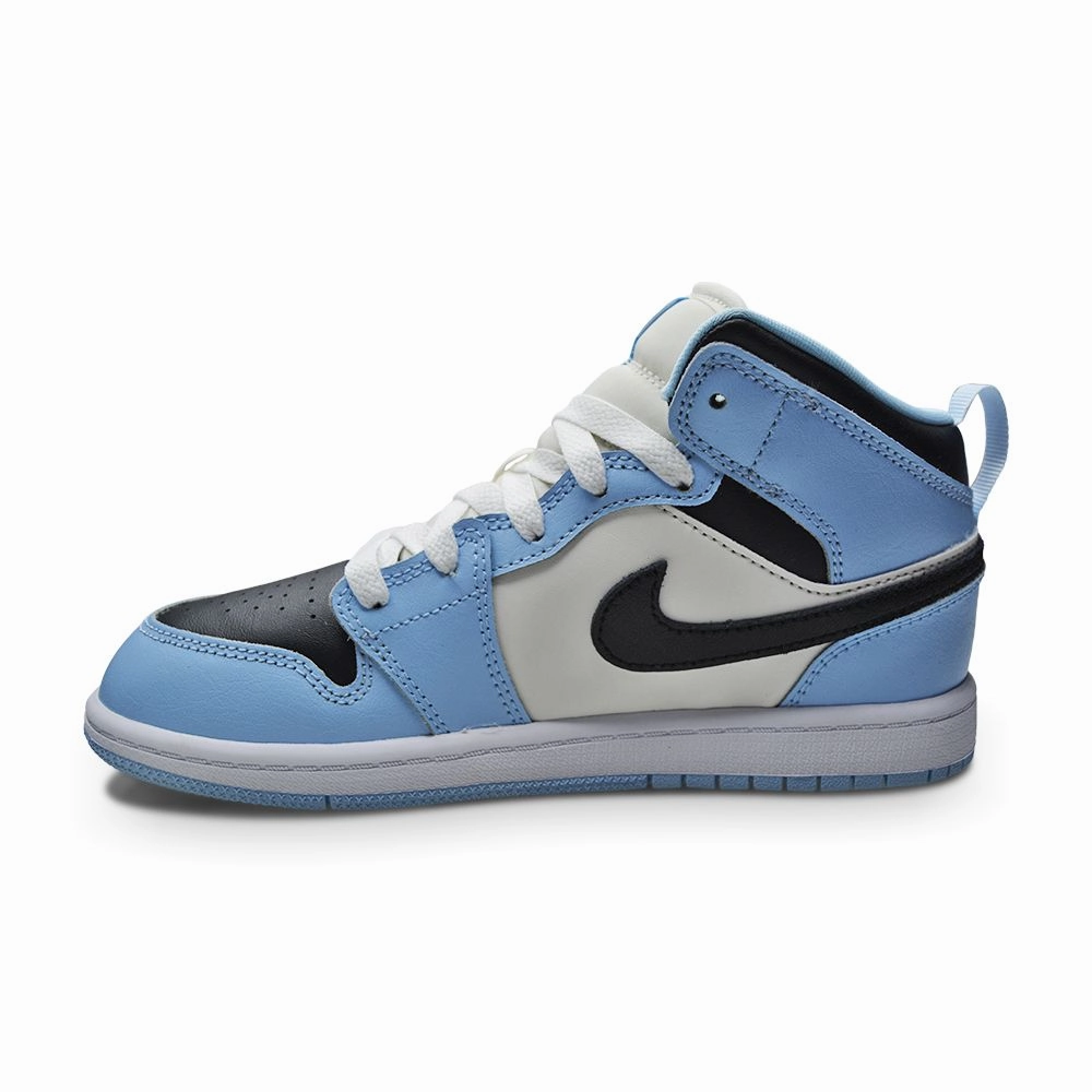 Kids Nike Jordan 1 Mid (PS) - 640737 401 - Ice Blue Black Sail White