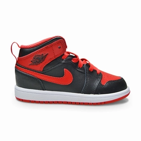 Kids Nike Jordan 1 Mid (PS) - DQ8424 060 - Black Fire Red White