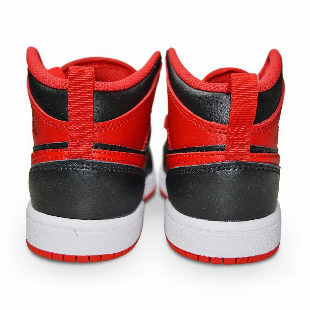 Kids Nike Jordan 1 Mid (PS) - DQ8424 060 - Black Fire Red White