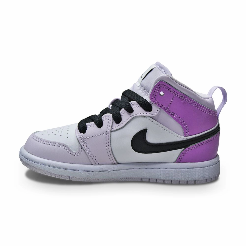 Kids Nike Jordan 1 Mid (PS) - DQ8424 501 - Barely Grape Black White