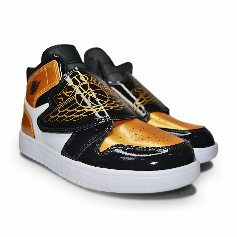 Kids Nike Sky Jordan 1 SE (PS) - DV6069 071 - Black Metallic Gold White