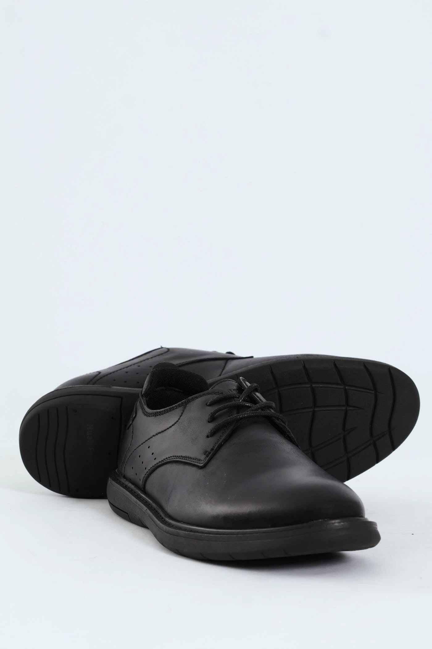 Lace Up Smart Casual Derby Shoe - Black